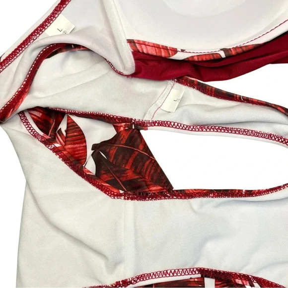 Tropical Palm Tree Res Leaf Print Bikini Set - Large, Like New. Ladies Swimwear - Picture 7 of 8